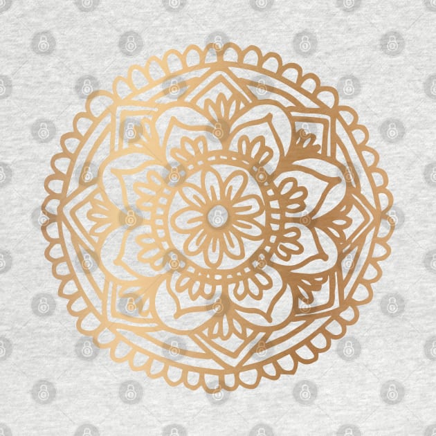 Gold Mandala Flower New 2020 by julieerindesigns